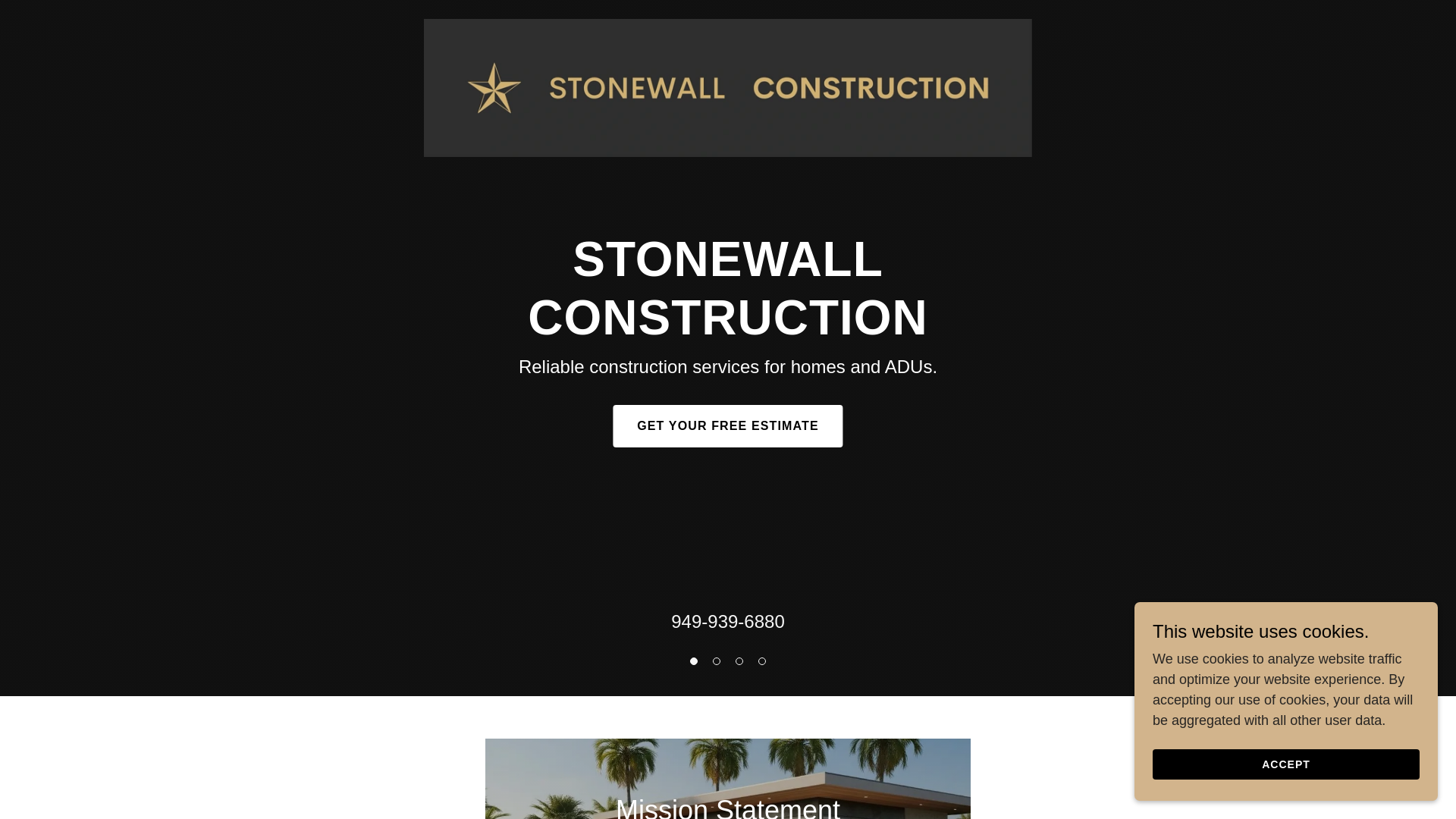 website screenshot of https://stonewallconstruct.com/