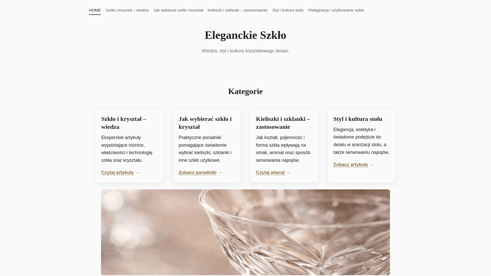 website screenshot of https://eleganckieszklo.pl