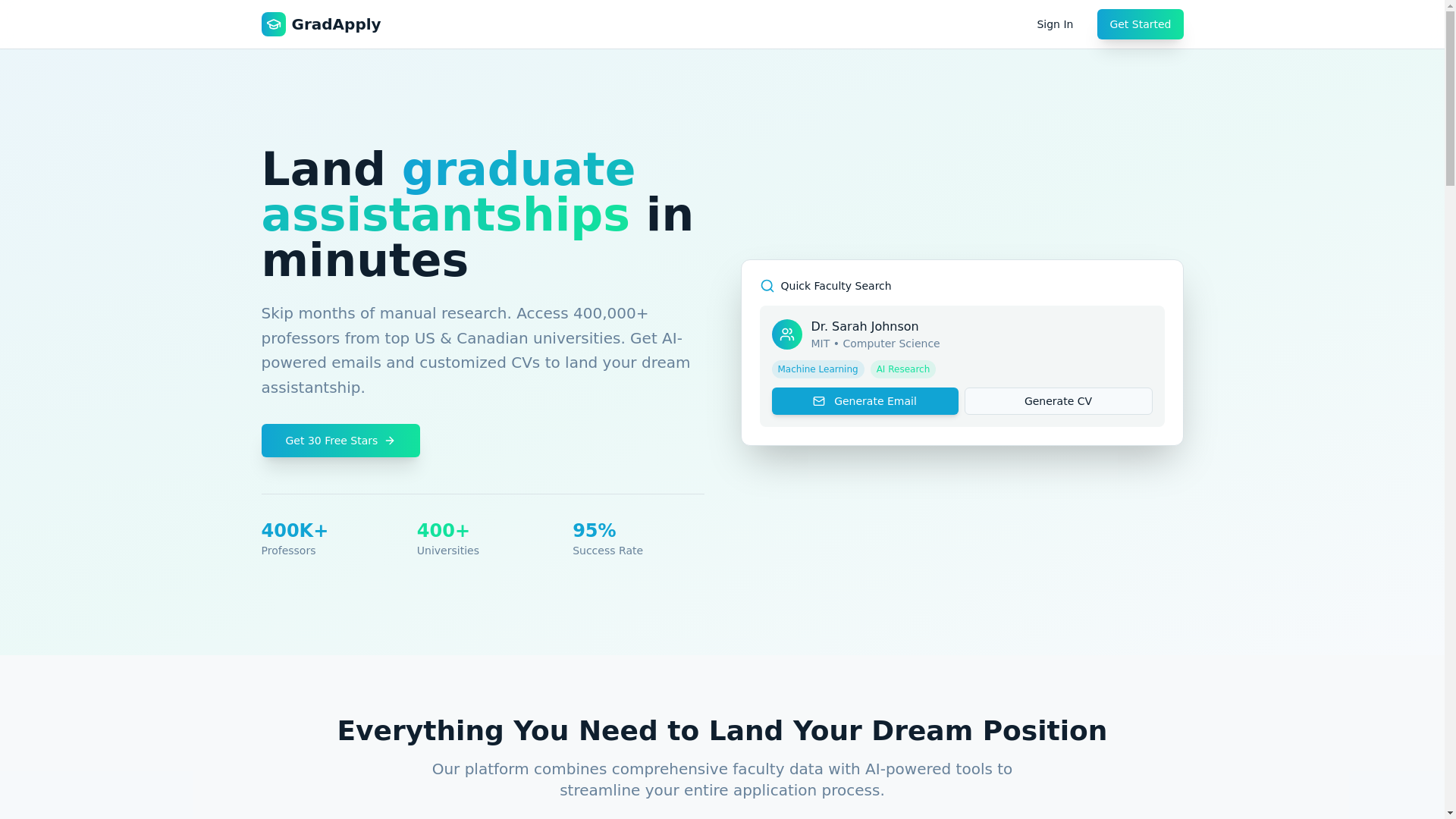 website screenshot of https://gradapply-fe.pages.dev/
