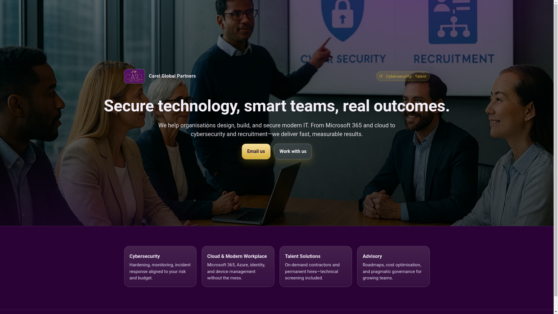 website screenshot of https://carelglobalpartners.com/