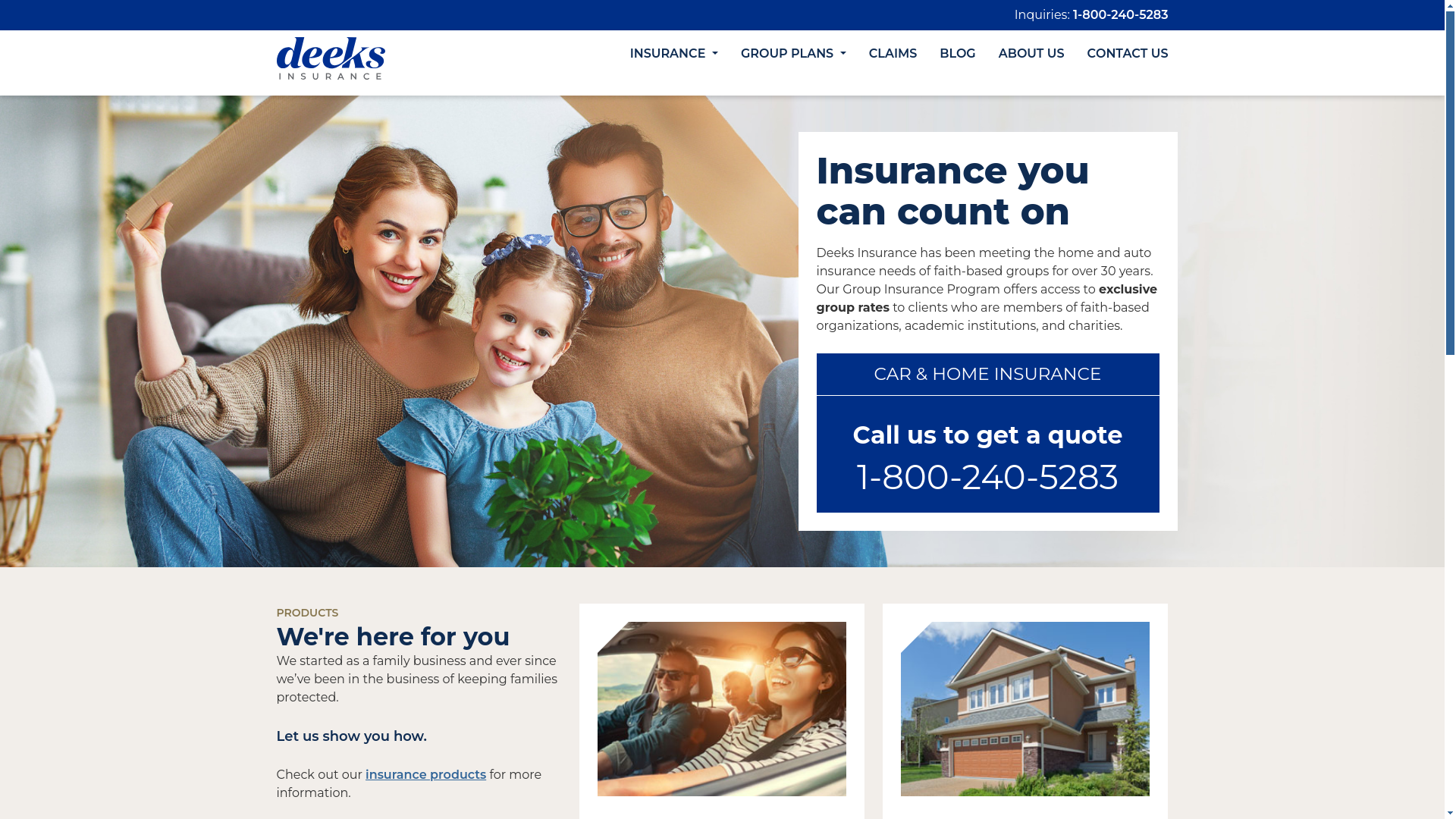 website screenshot of https://deeksinsurance.pages.dev/