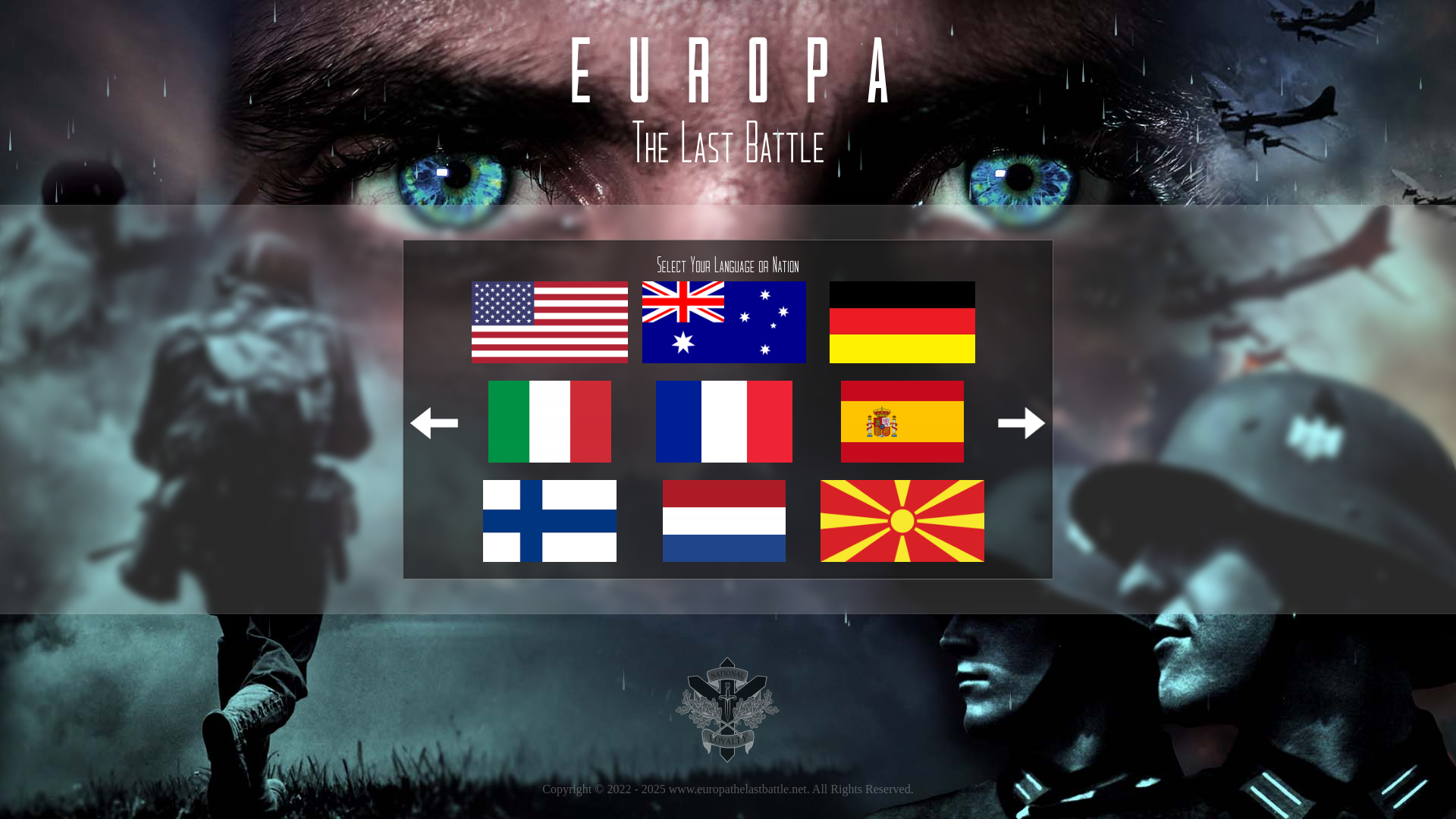 website screenshot of https://europathelastbattle.net/