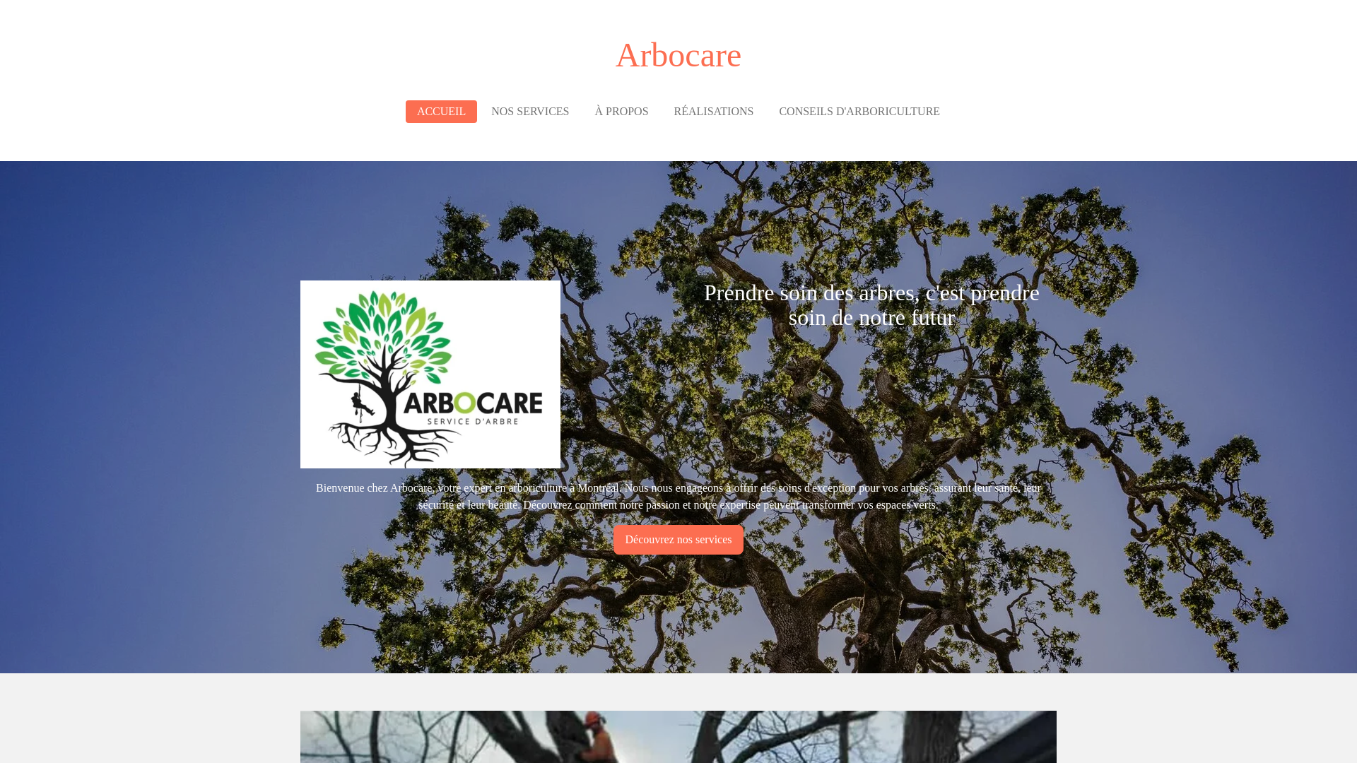 website screenshot of https://arbocare-servise.ca/
