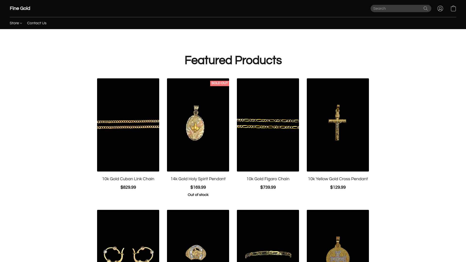 website screenshot of https://santosjewelrys.com/