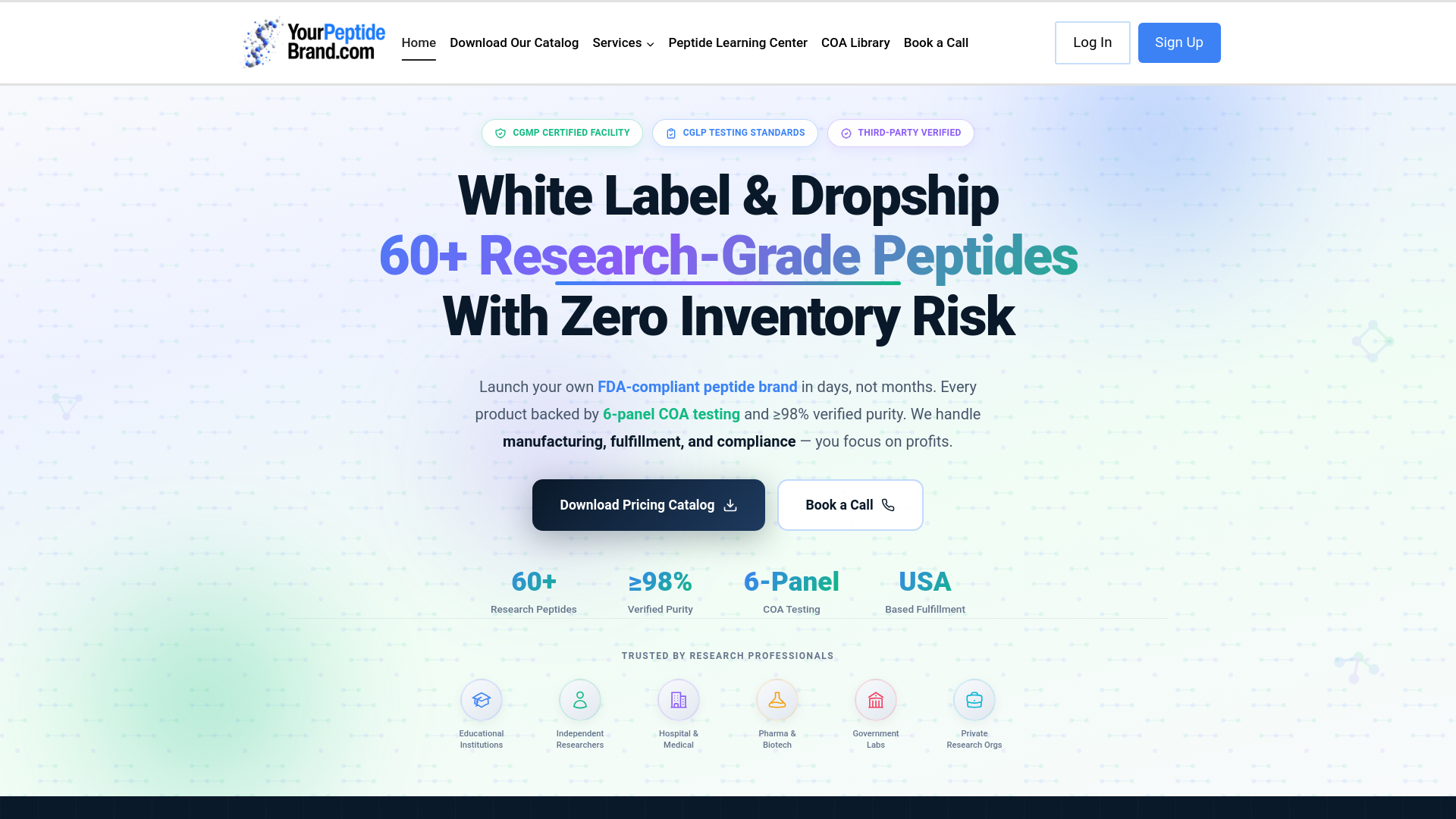 website screenshot of https://tryypbwhitelabellabs.com/
