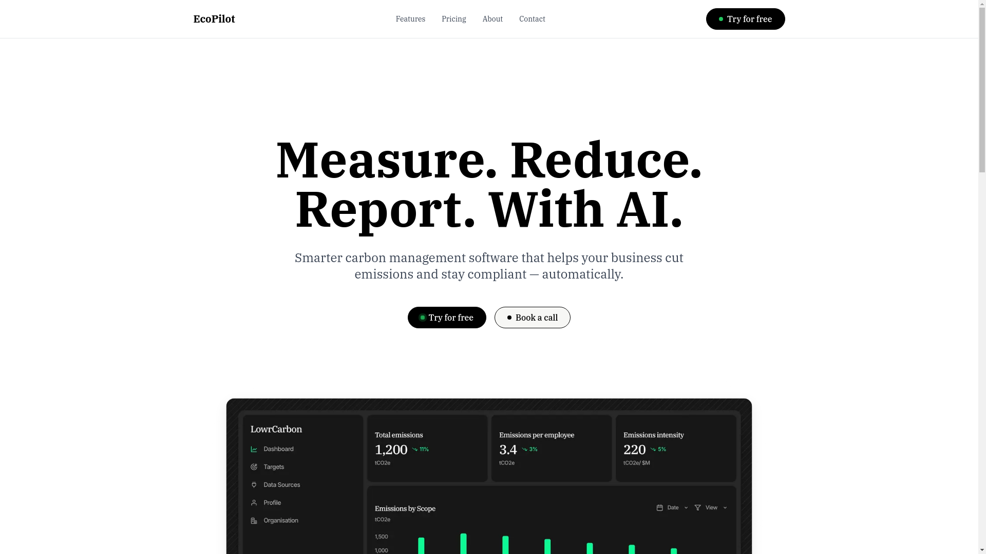 website screenshot of https://ecopilot.app/