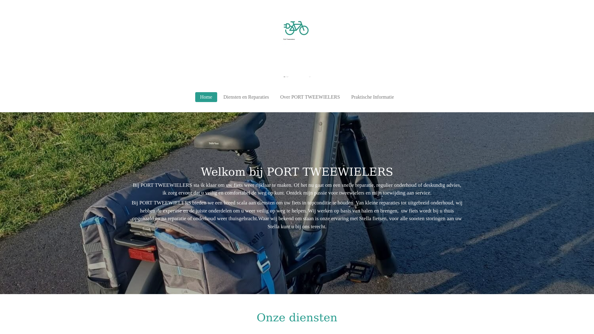 website screenshot of https://port-tweewielers.nl