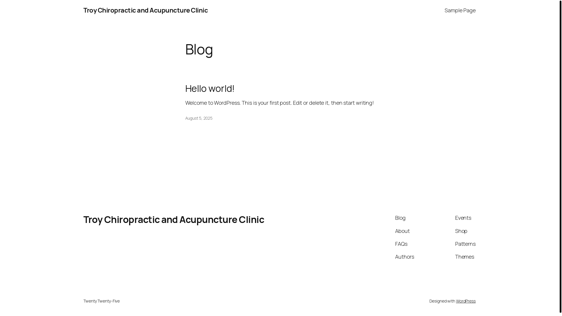 website screenshot of https://troychiroacuclinic.com/