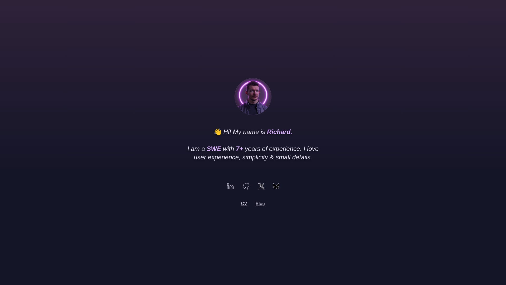 website screenshot of https://richardszegh.pages.dev/