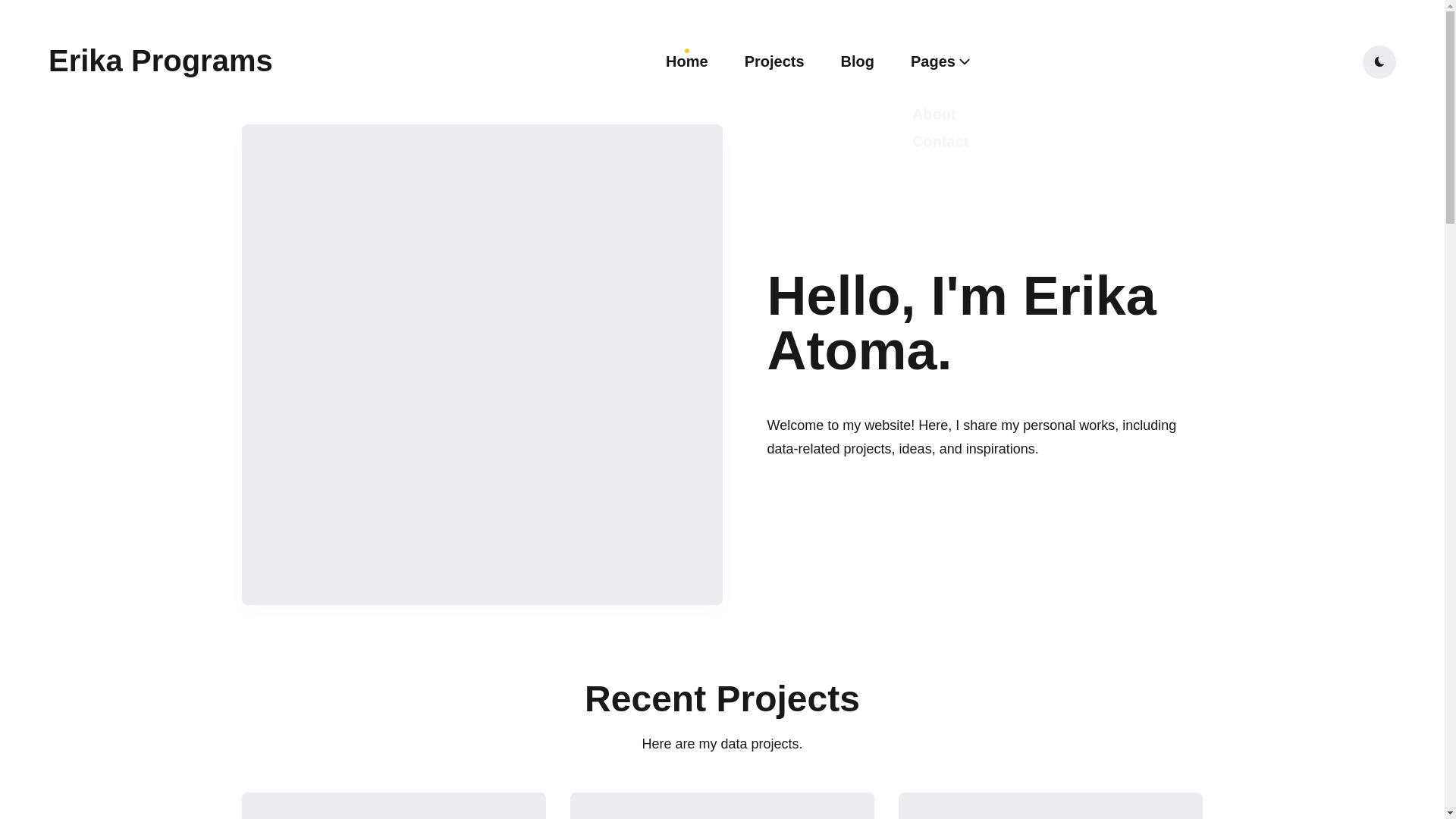 website screenshot of https://erica-prog-website.com/