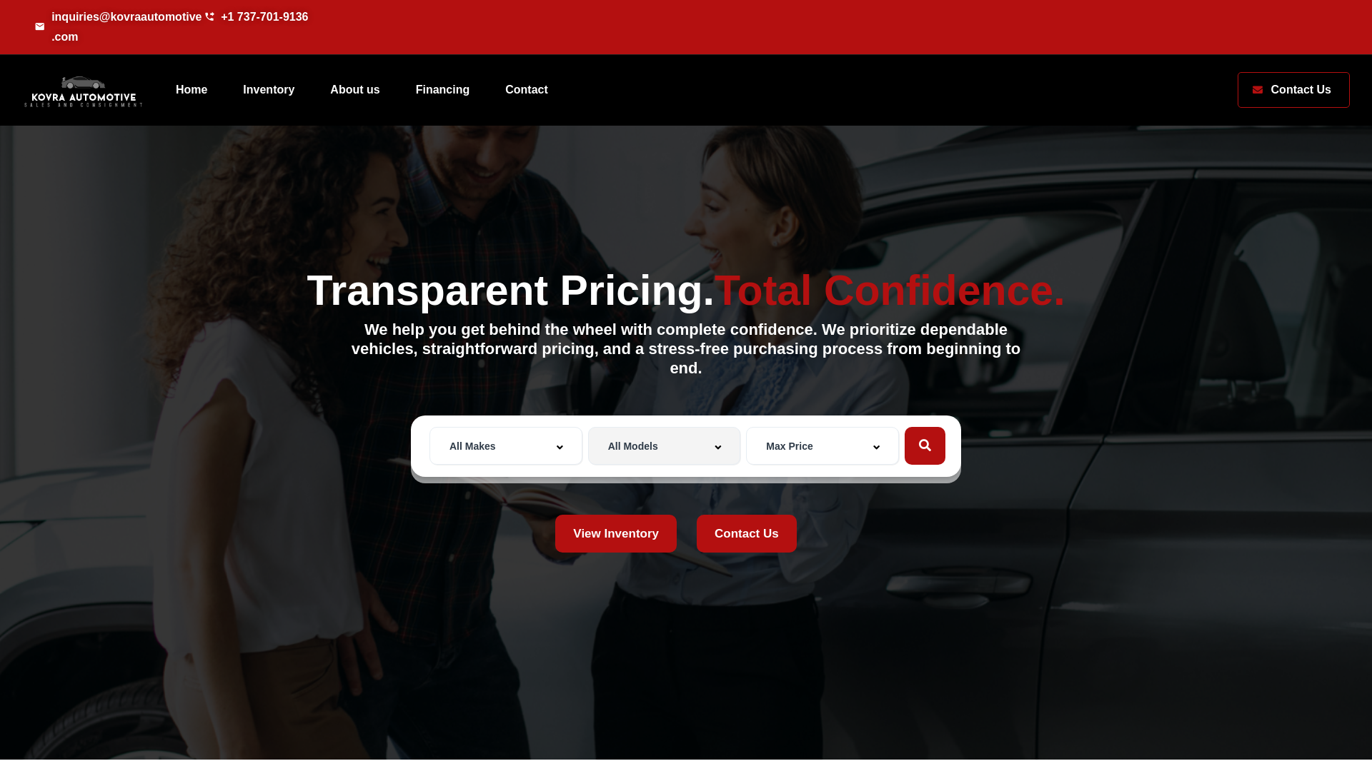 website screenshot of https://kovraautomotive.com/