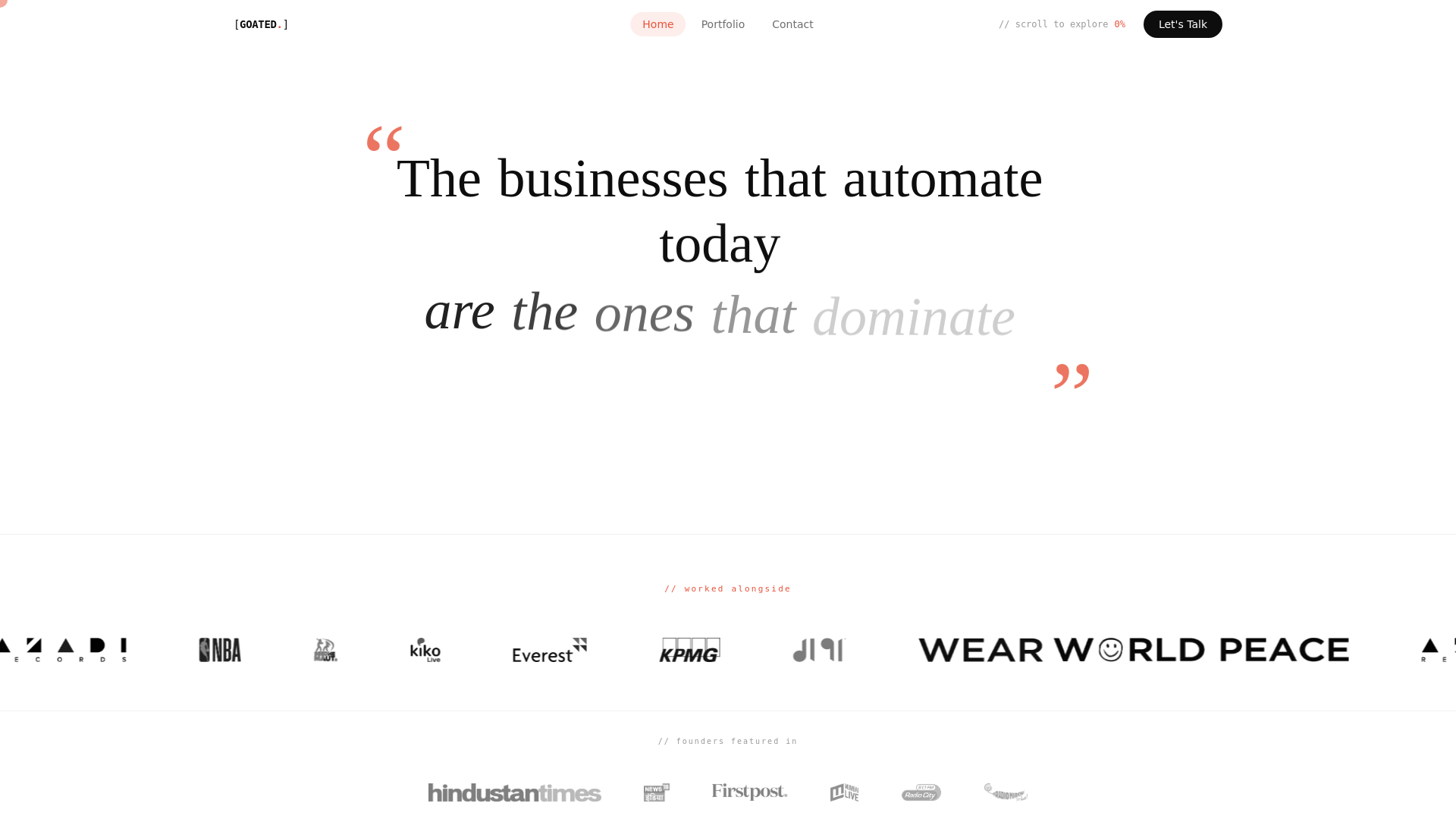 website screenshot of https://goatedd.tech/