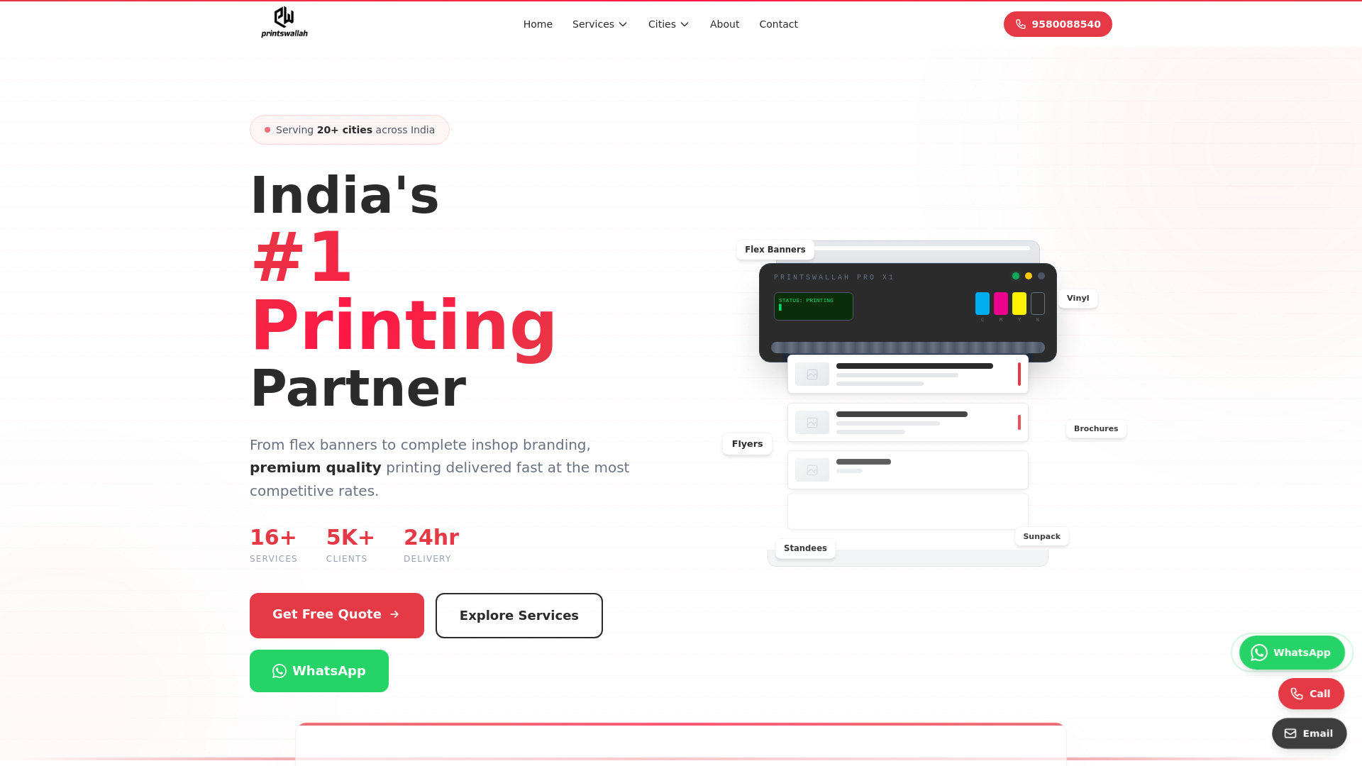 website screenshot of https://printswallah.com/