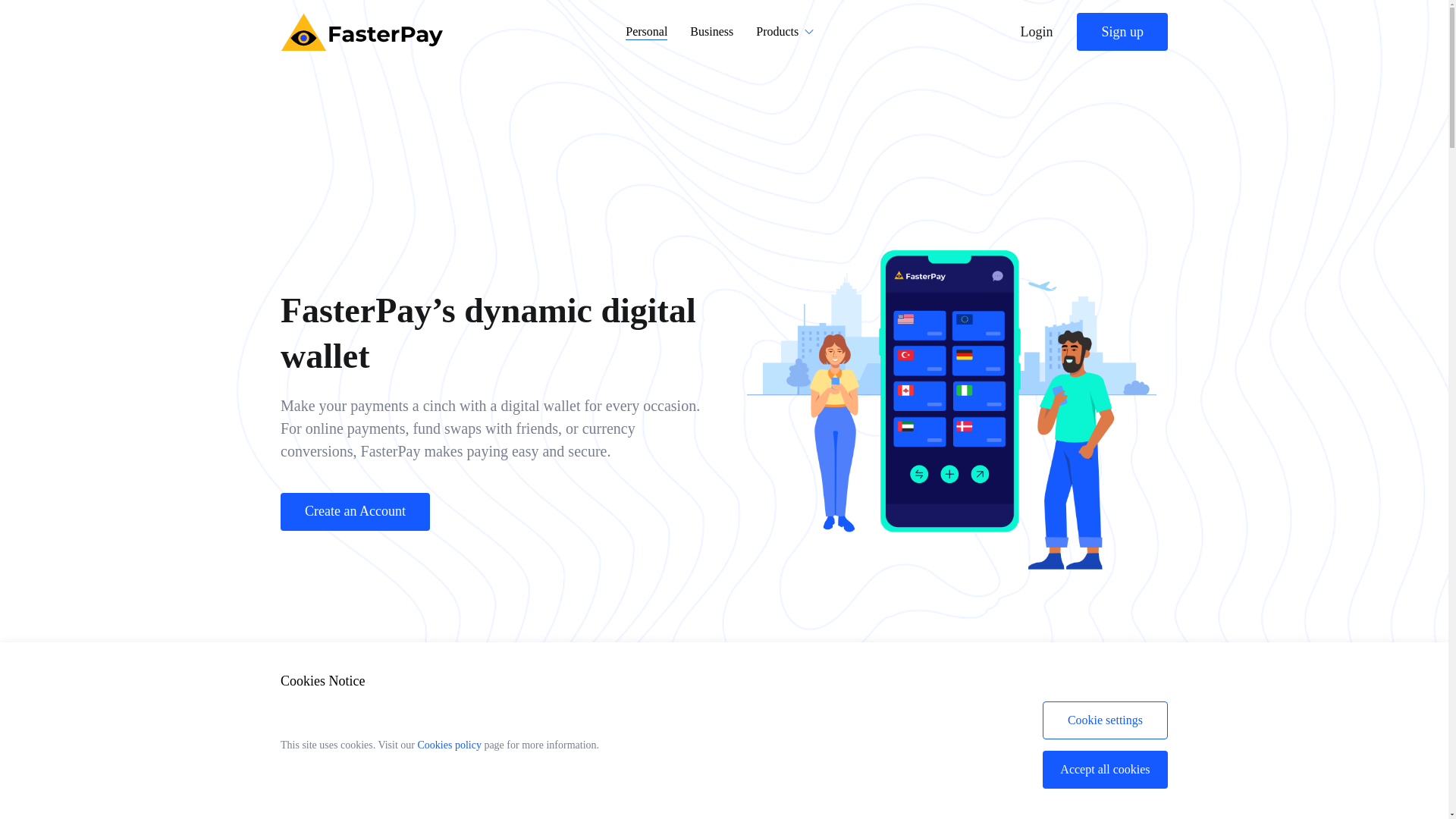 website screenshot of https://www.fasterpay.com/