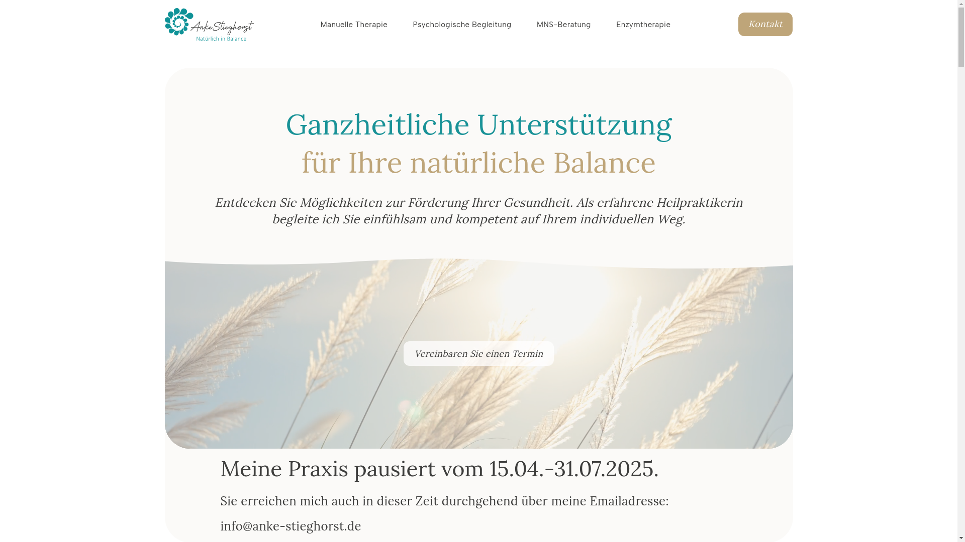 website screenshot of https://heilpraktikerin-stieghorst.de/