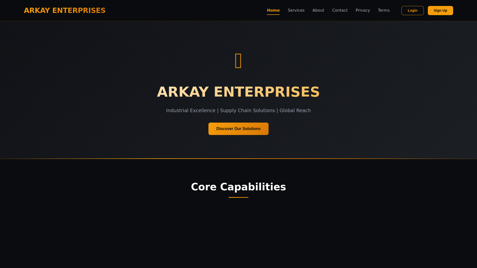 website screenshot of https://arkayenterprises.online/