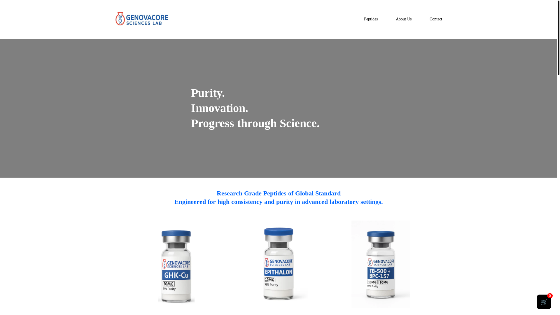website screenshot of https://genovacorelab.solutions/