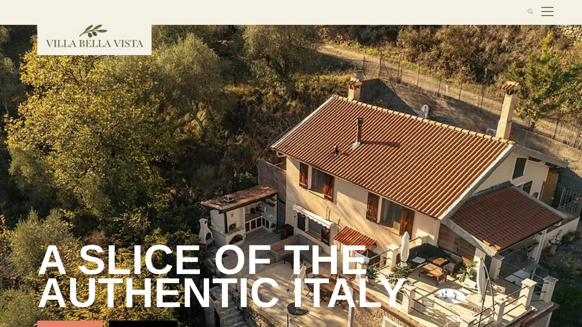 website screenshot of https://villabellavista.no/