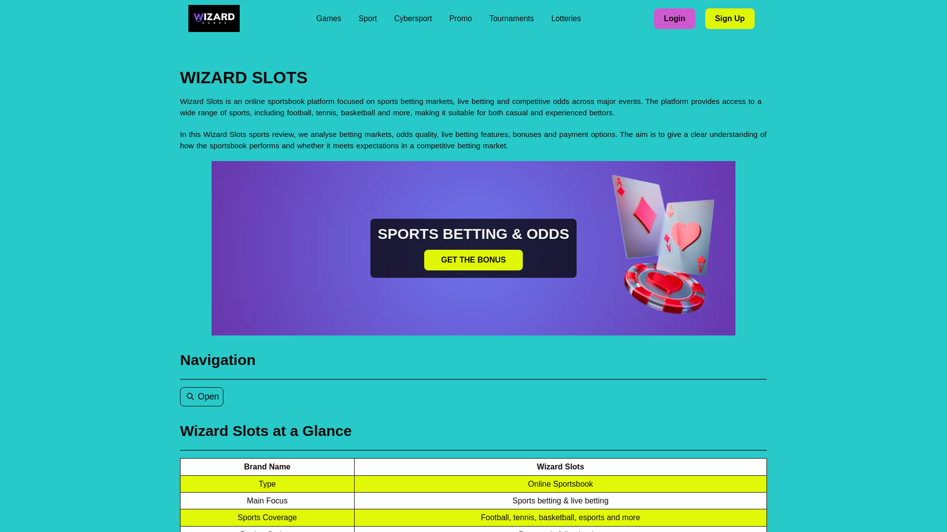 website screenshot of https://wizardslots-sports-live.pages.dev/