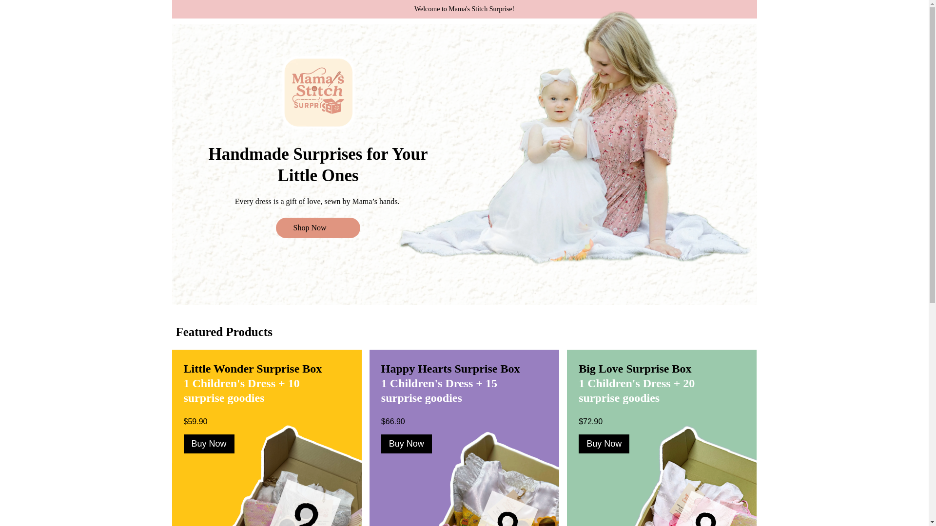 website screenshot of https://mamastitch-surprise.com/