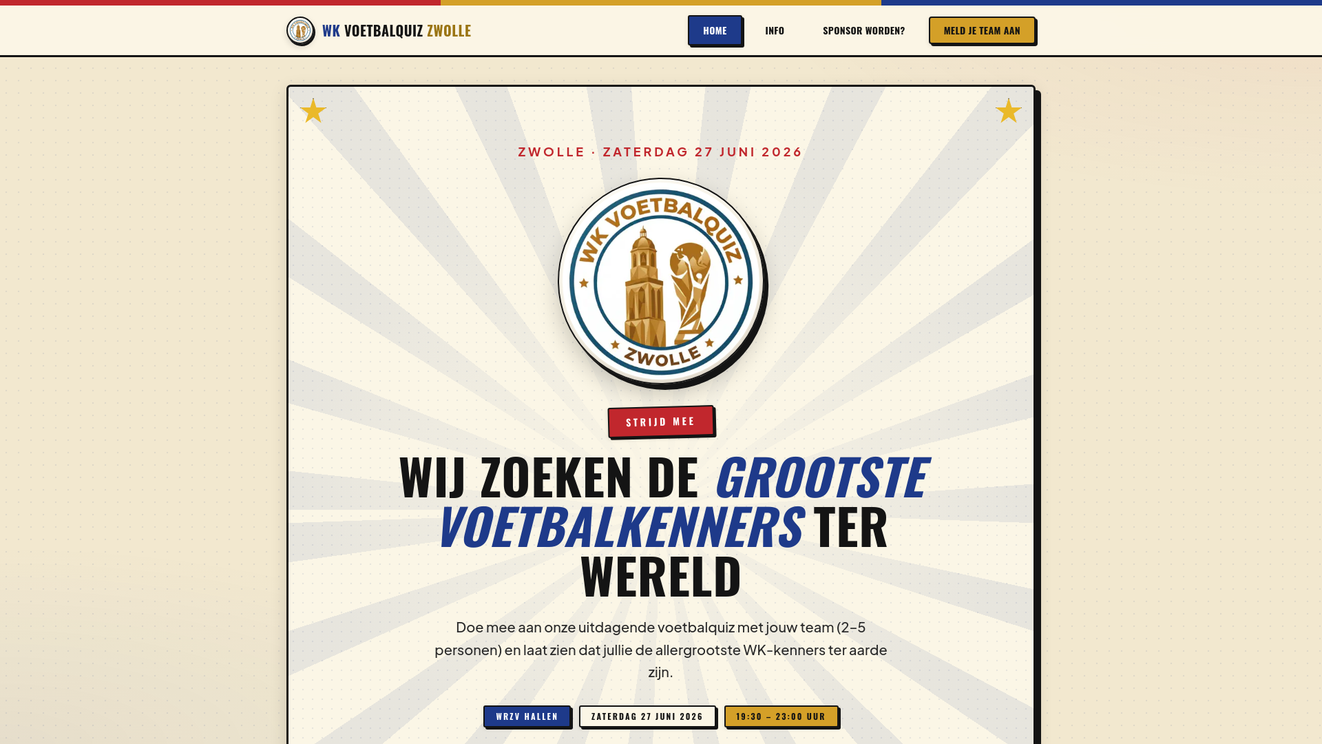 website screenshot of https://wkvoetbalquiz.com/