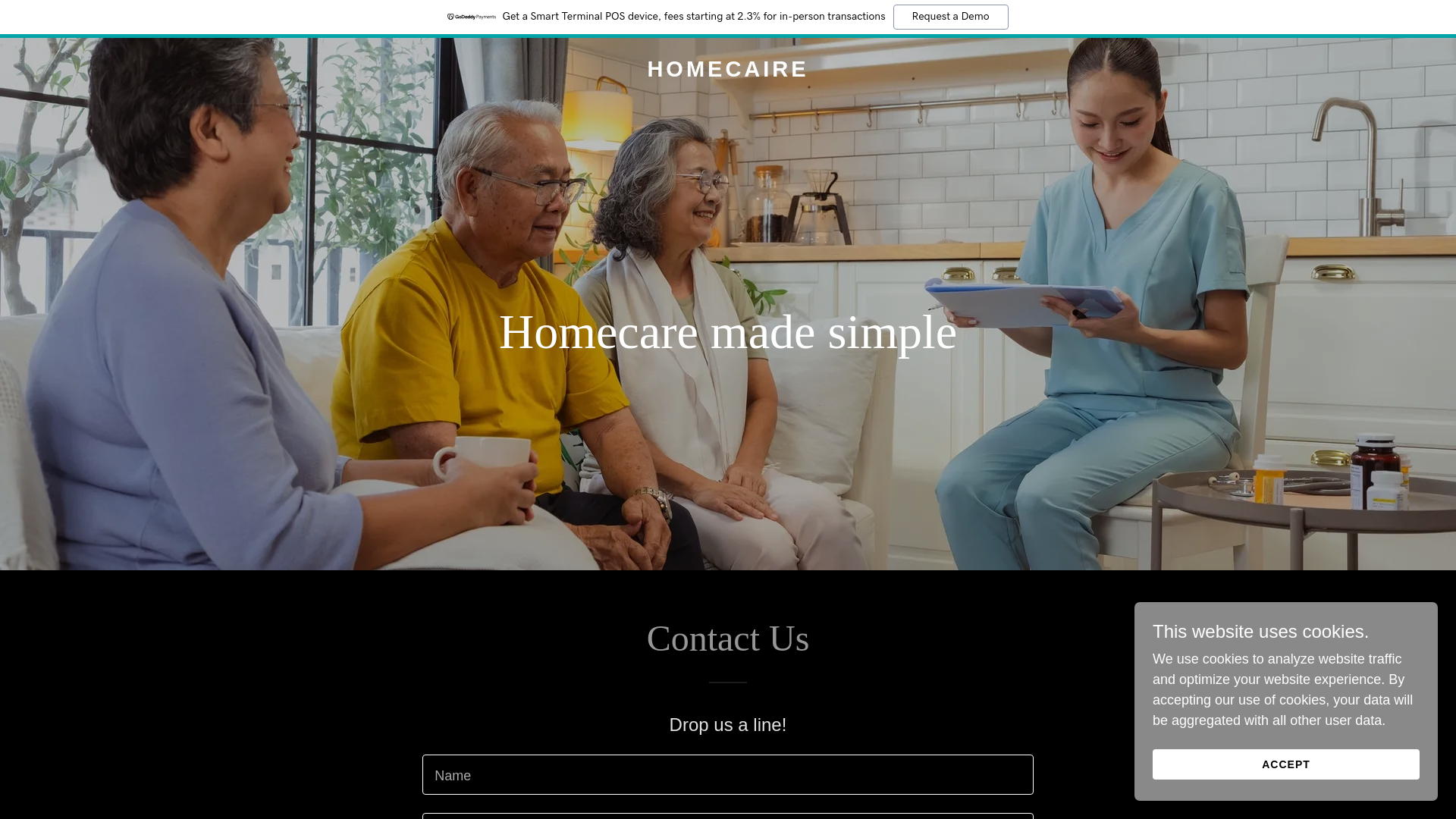 website screenshot of https://homecaire.com.au/