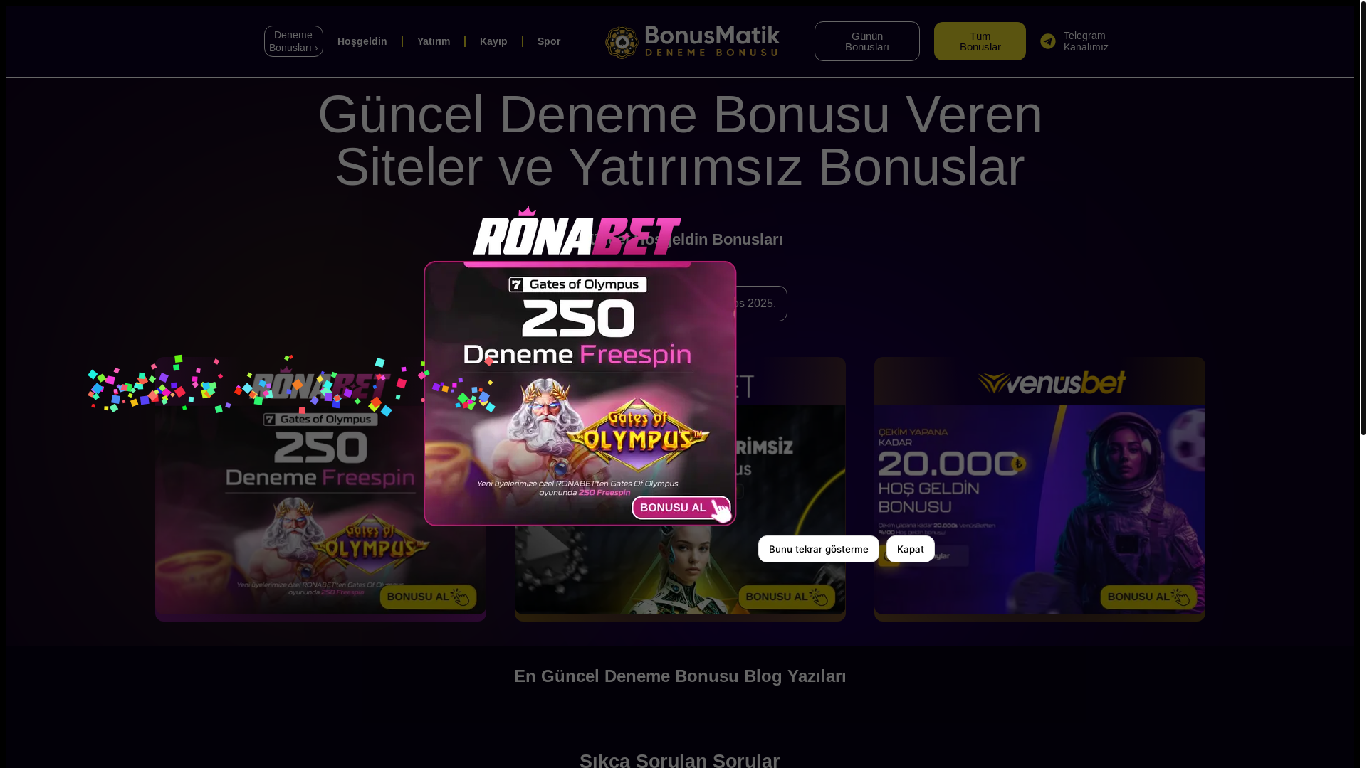 website screenshot of https://denemebonusforumu.org/