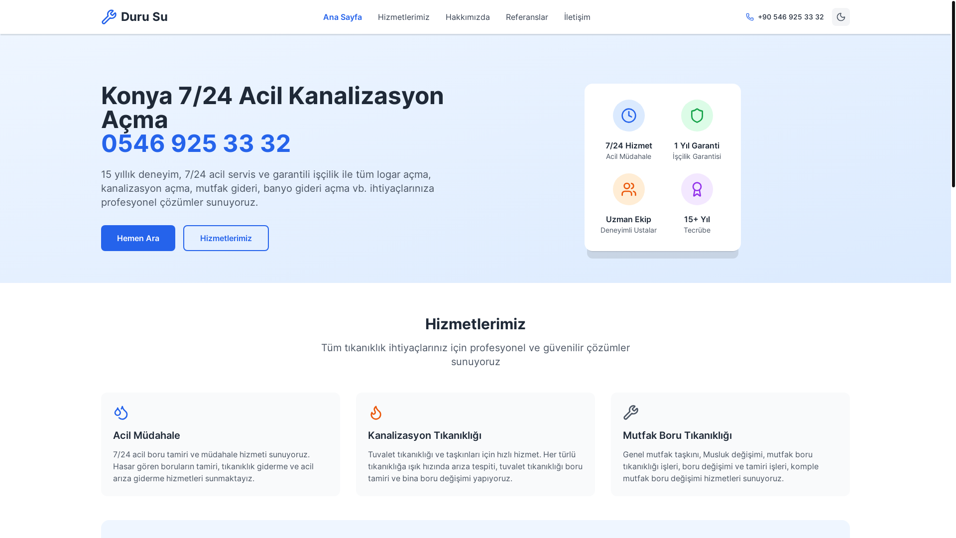 website screenshot of https://tesisat-project.pages.dev/