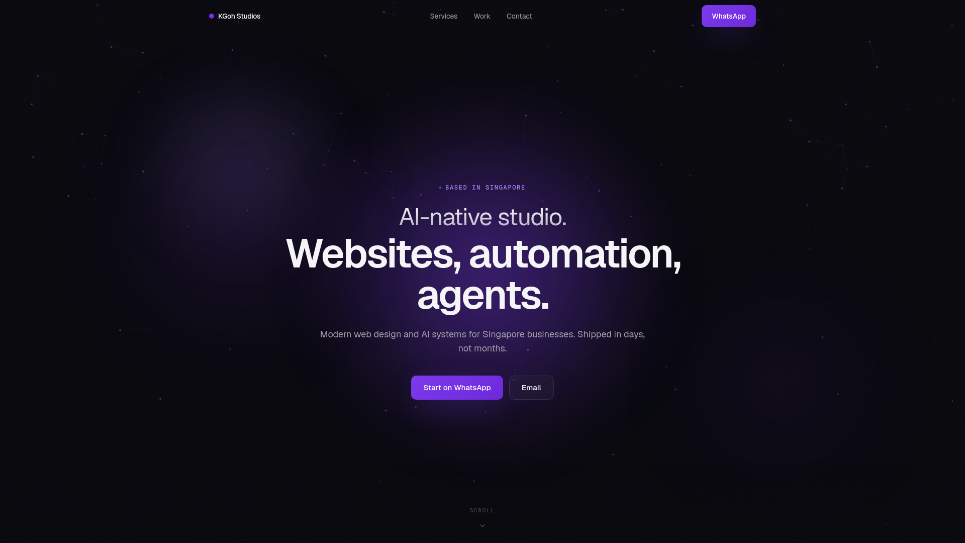 website screenshot of https://kgohstudios.com/