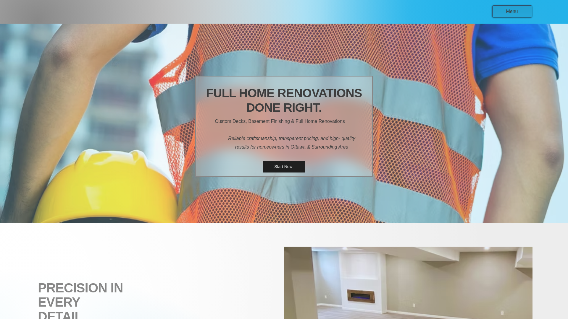 website screenshot of https://johntoriconstruction.ca/