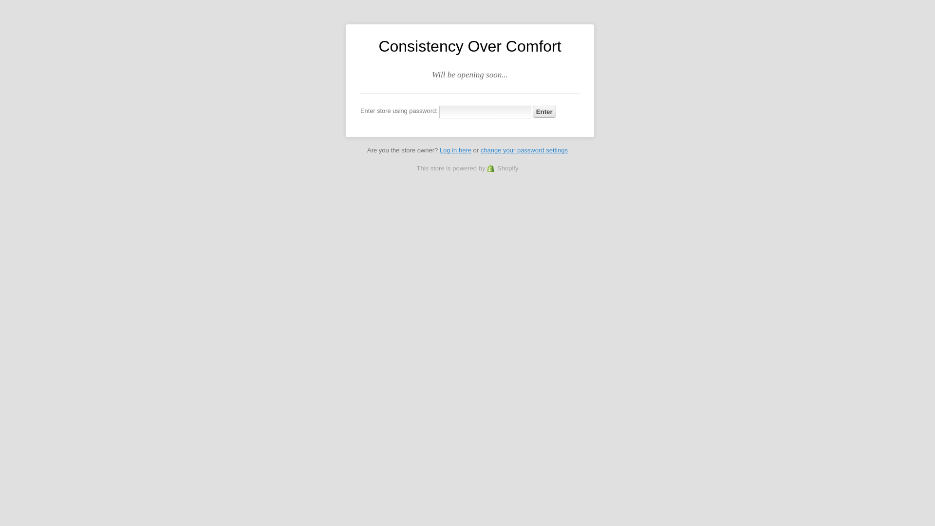 website screenshot of https://consistencyovercomfort.shop/