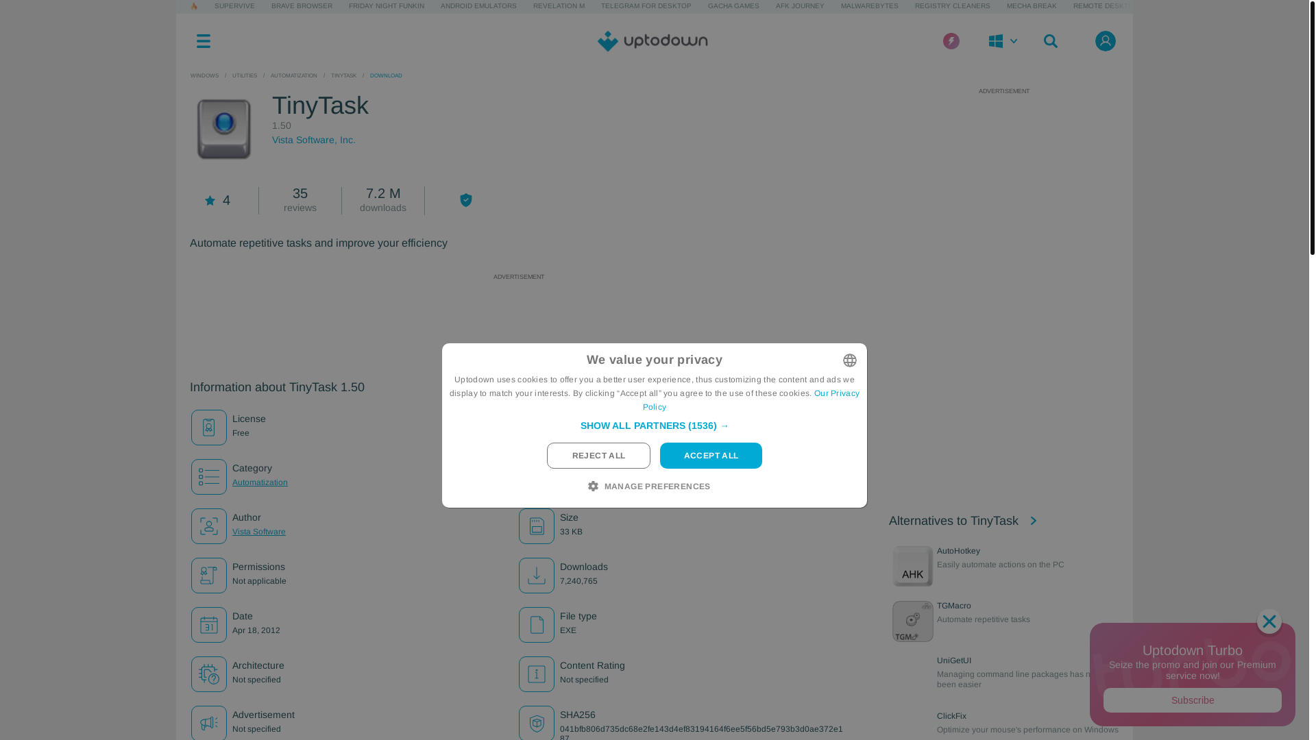 website screenshot of https://tinytask.en.uptodown.com/windows/download