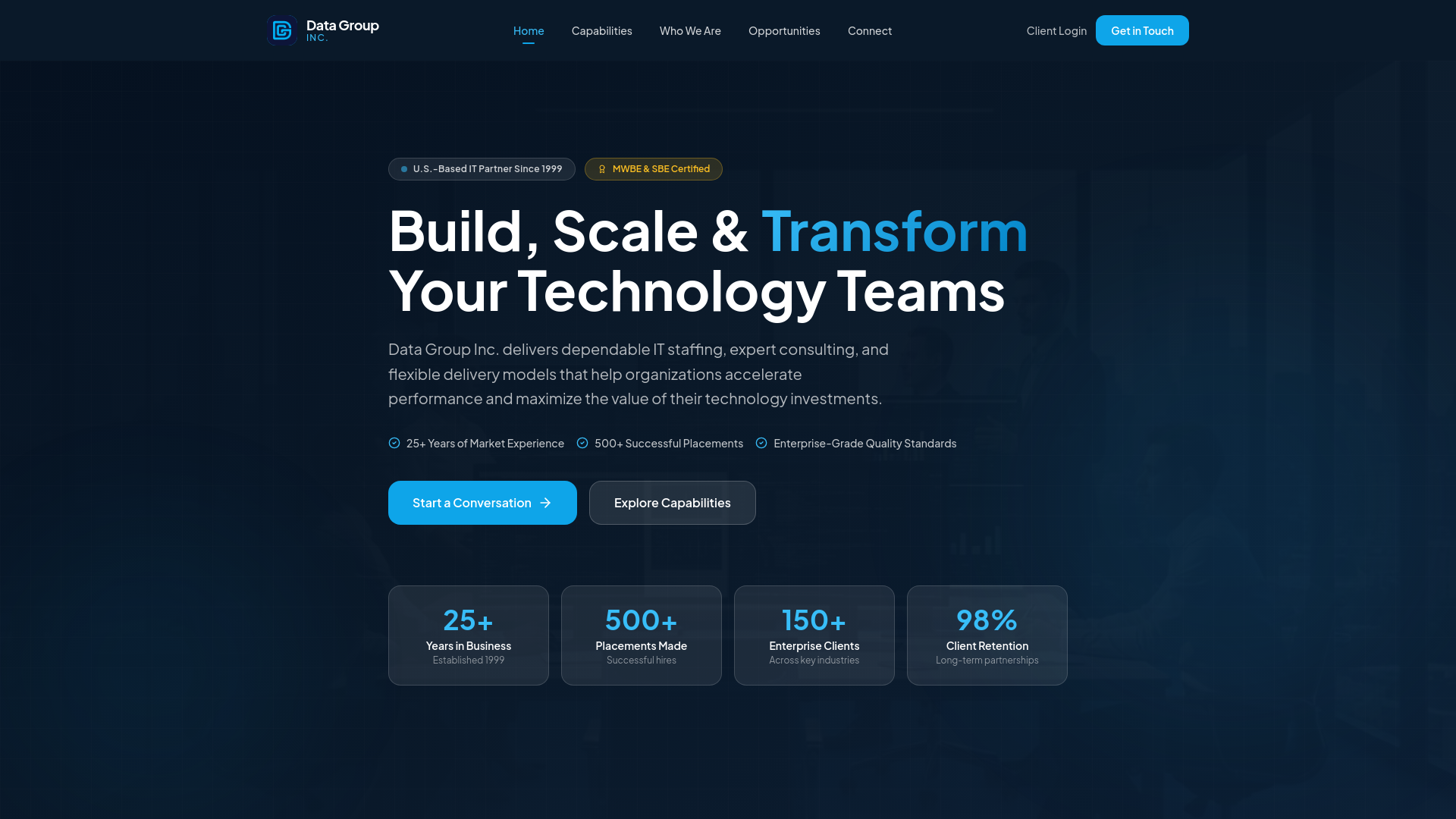 website screenshot of https://datagroupweb.pages.dev/