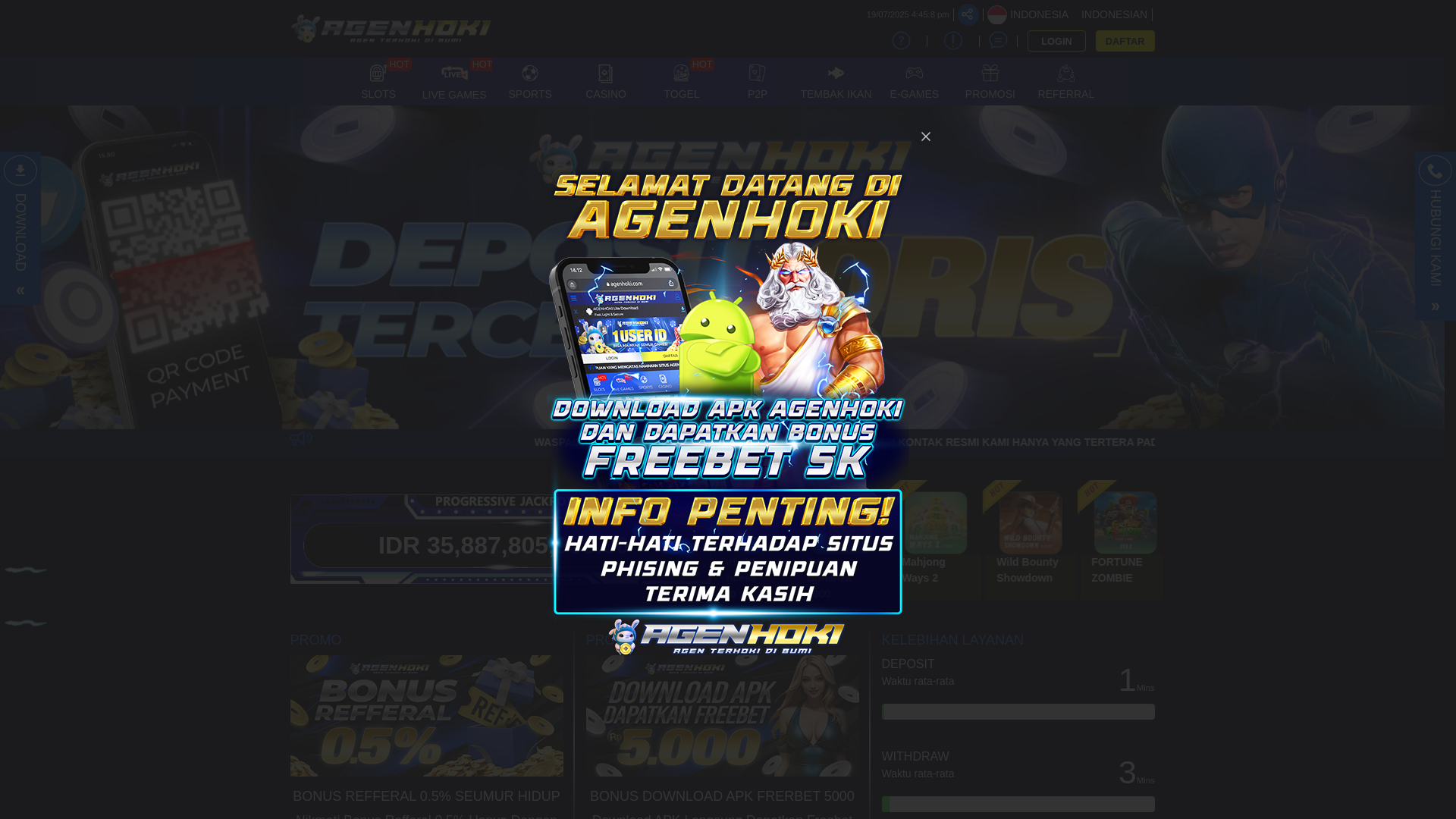 website screenshot of https://agenhokijp.icu/