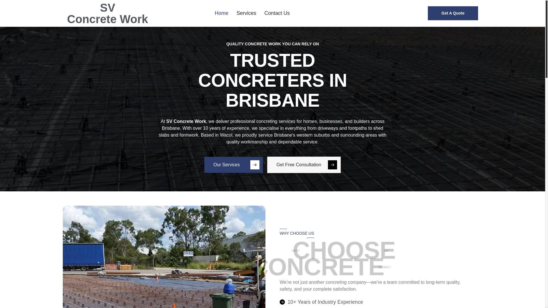 website screenshot of https://svconcretework.com.au/