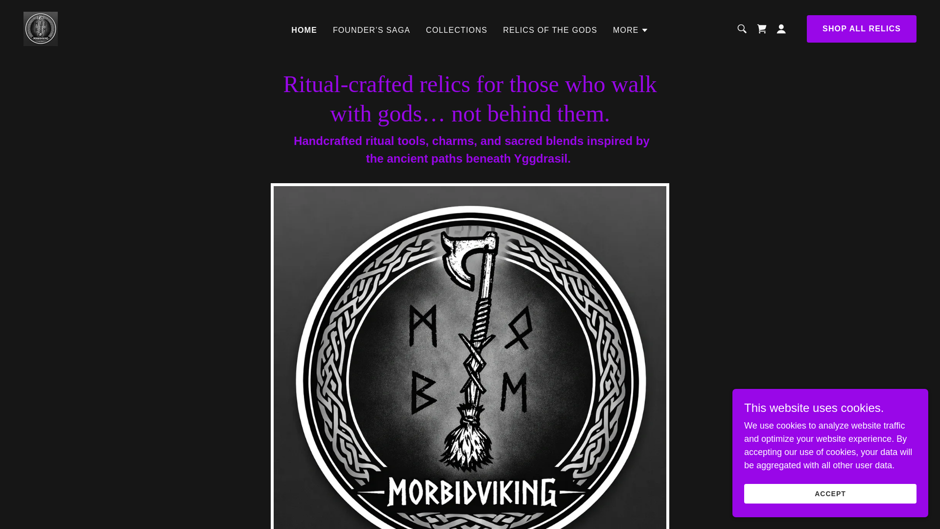 website screenshot of https://morbidviking.com/