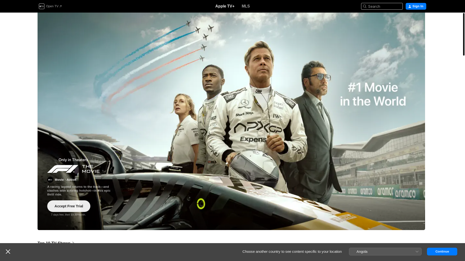 website screenshot of https://tv.apple.com/