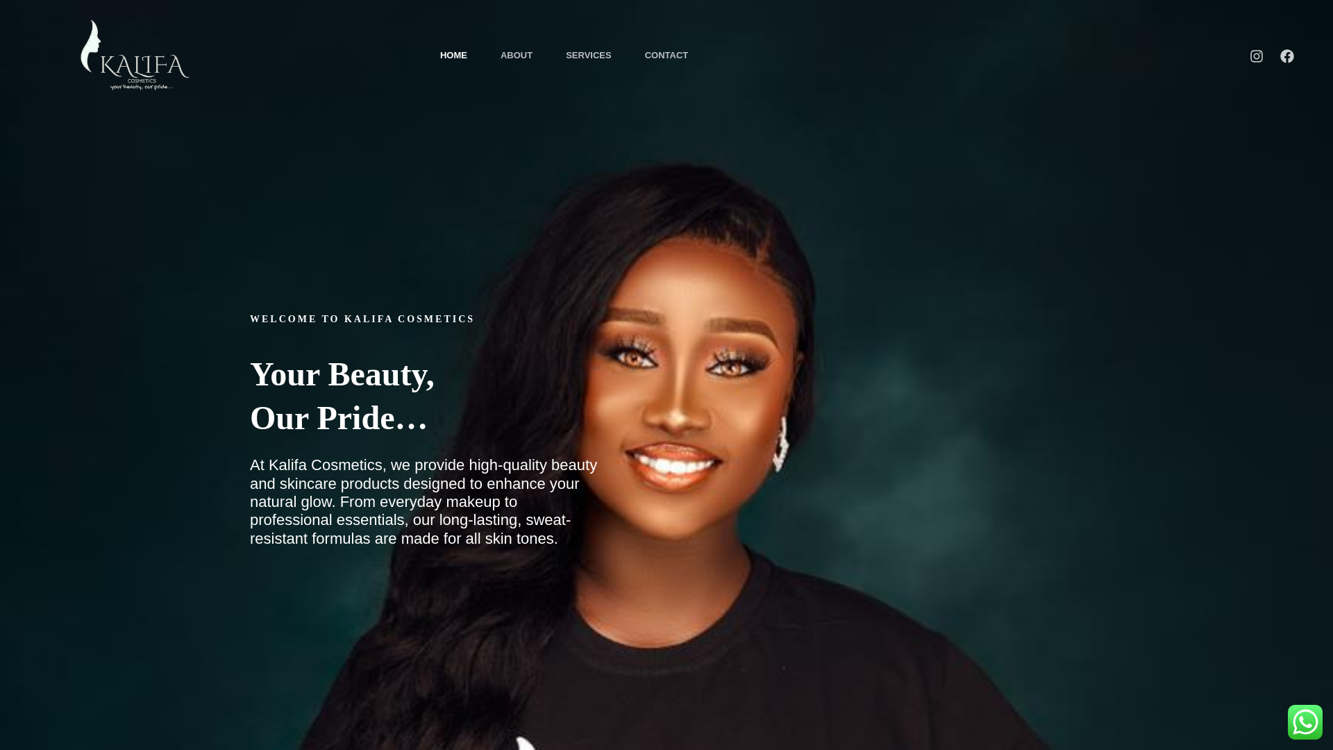 website screenshot of https://kalifacosmetics.com