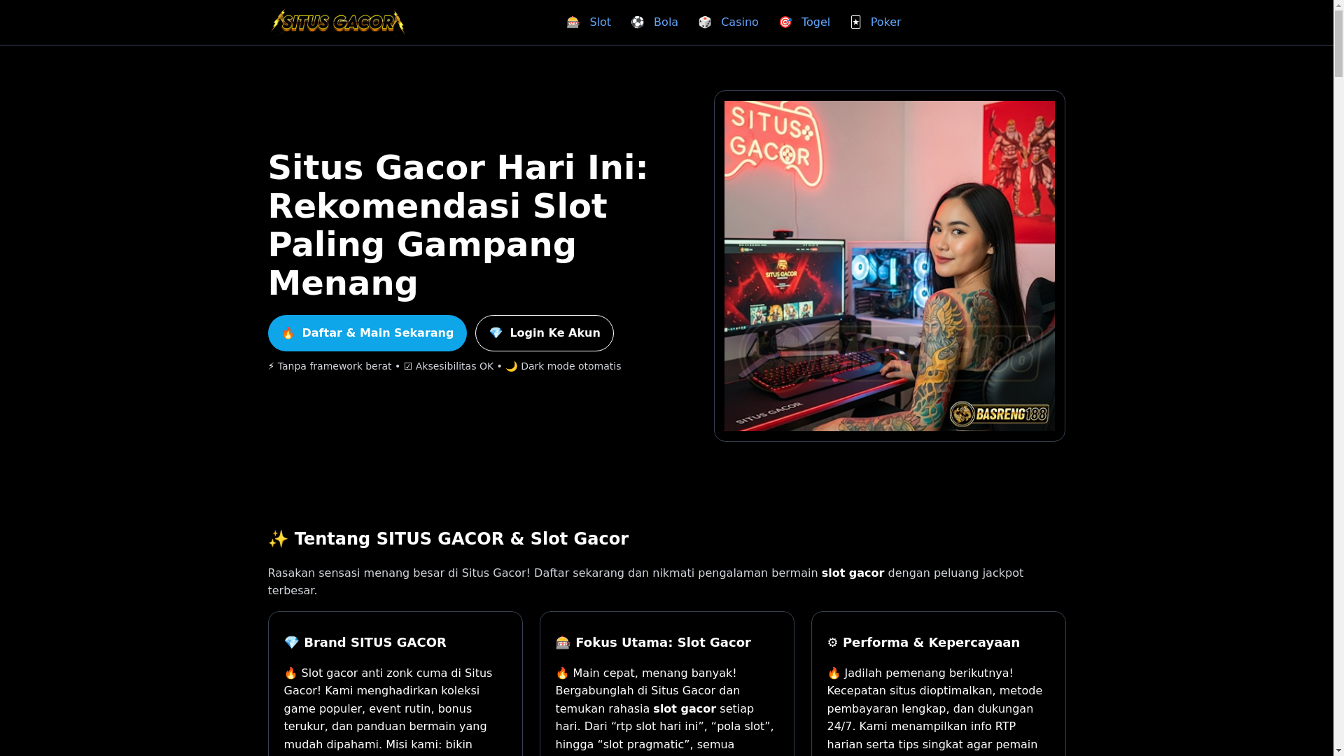 website screenshot of https://situsgacorutama.xyz/
