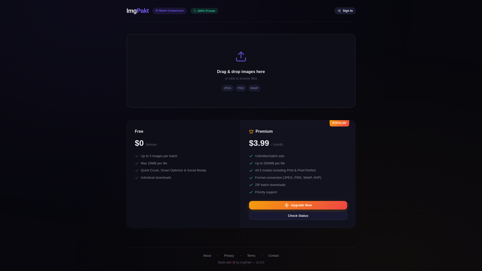 website screenshot of https://imgpakt.com/