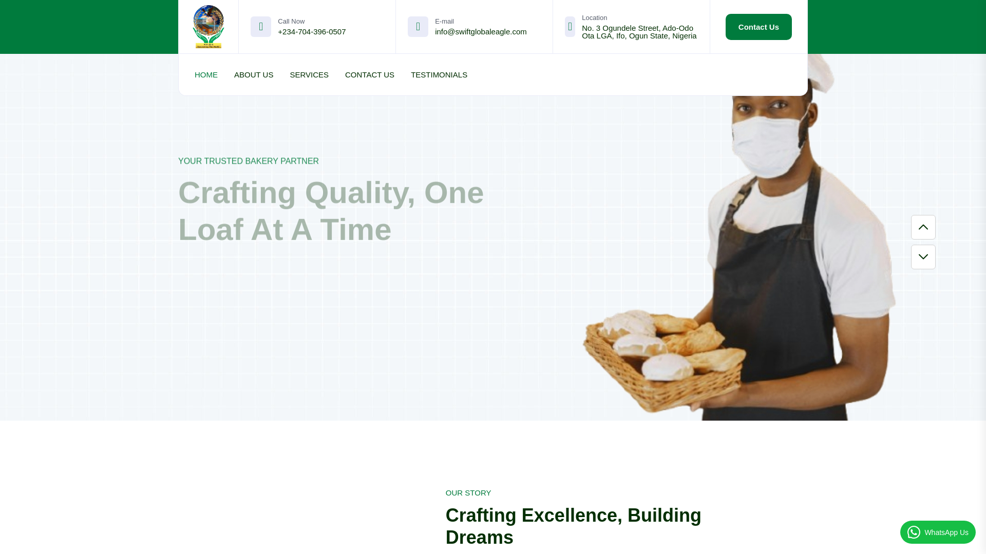 website screenshot of https://swiftglobaleagles.com