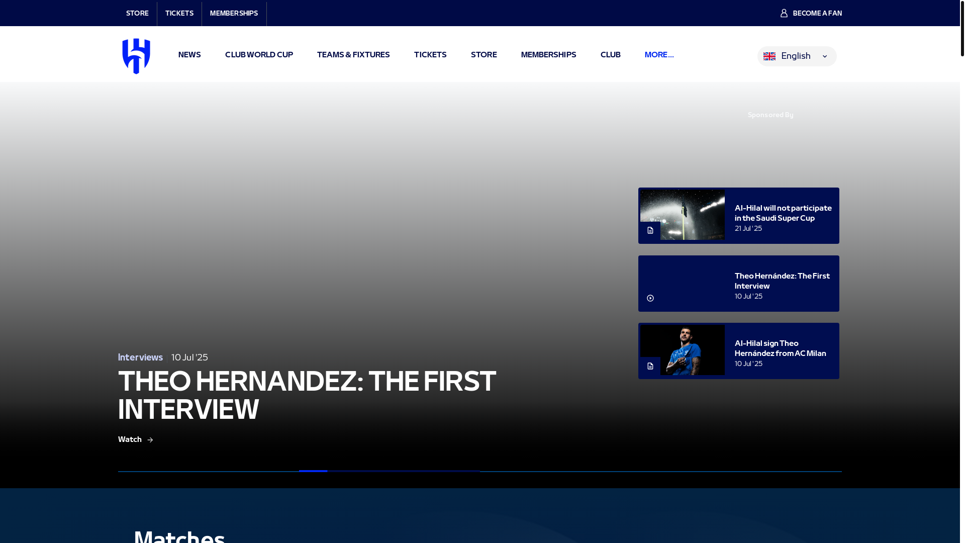 website screenshot of https://alhilal.com/en