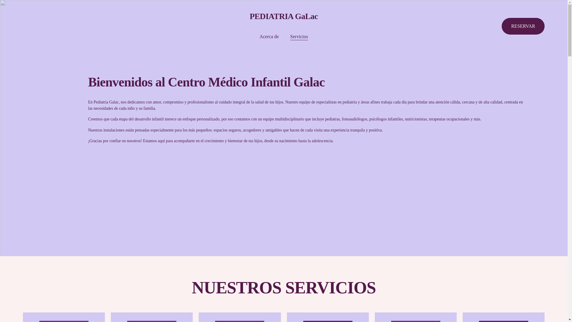 website screenshot of https://pediatriagalac.com/