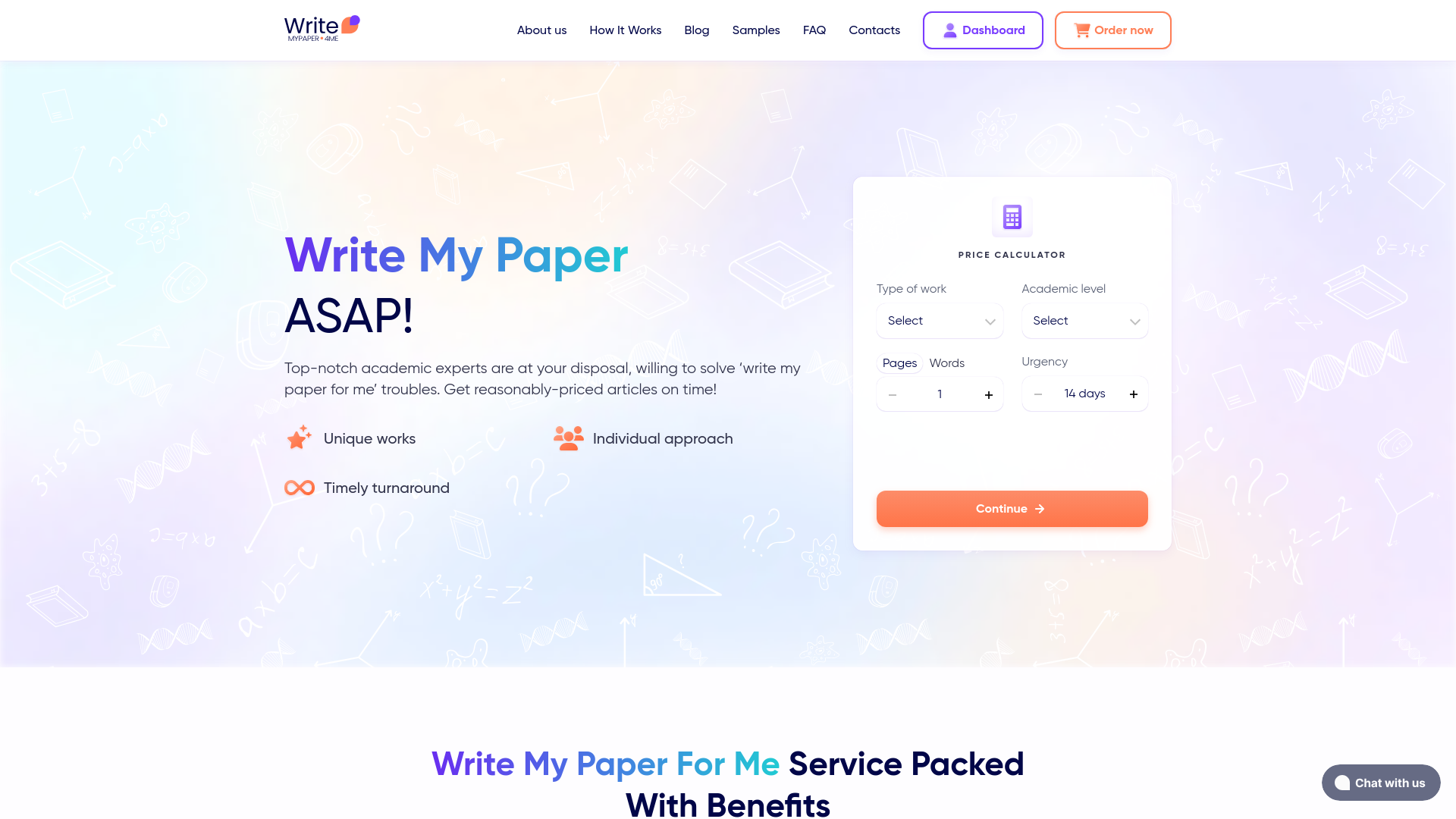 website screenshot of https://writemypaper4me.org/