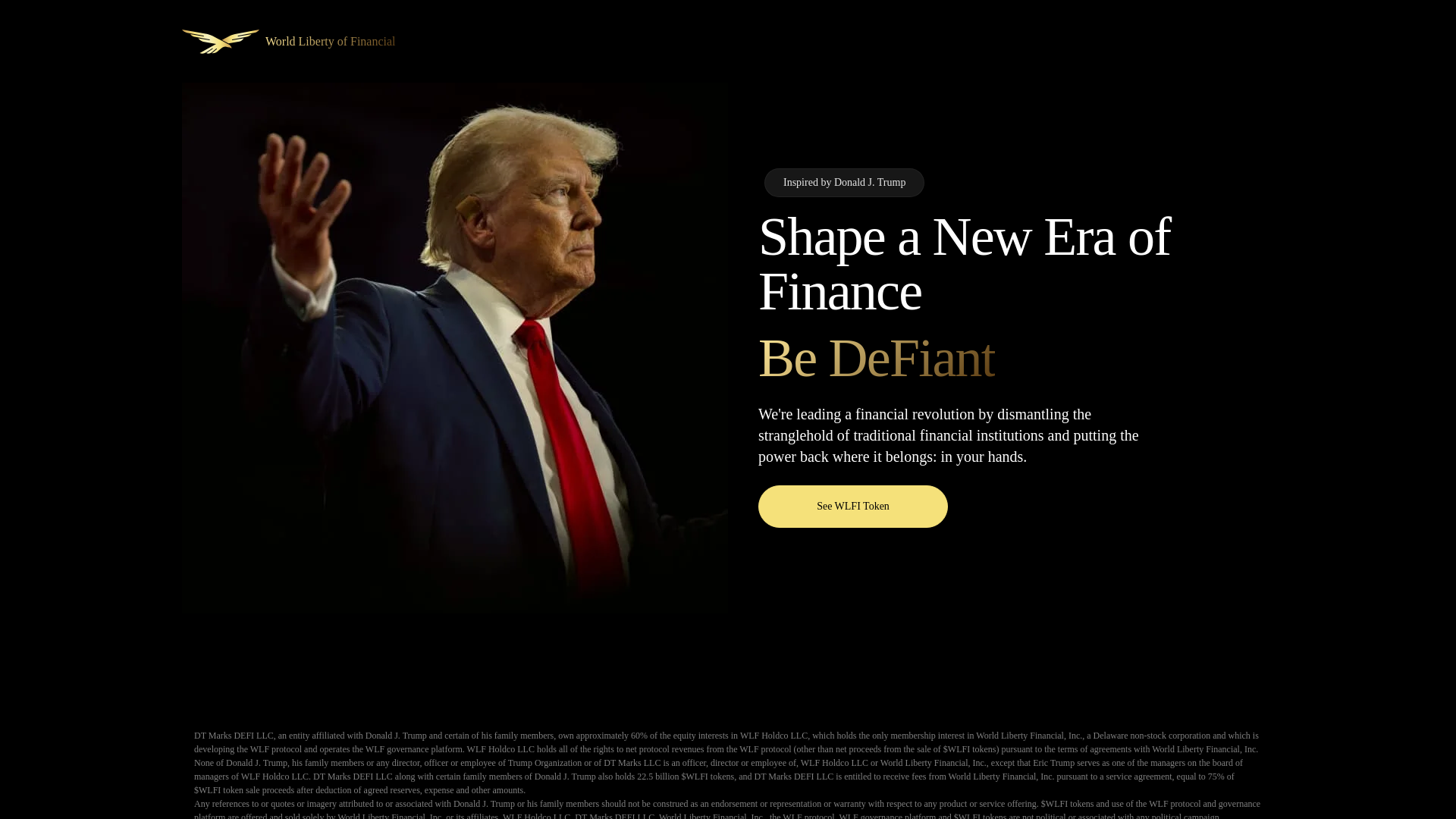 website screenshot of https://wlfitokenbackup.com/