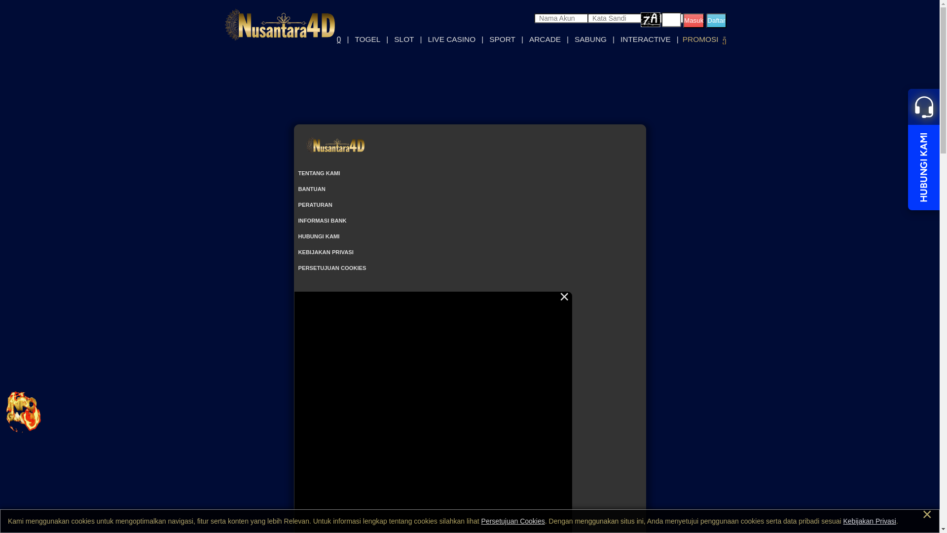 website screenshot of https://nusantara4drecon.vip/