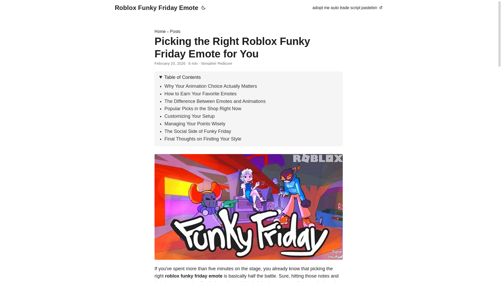 website screenshot of https://roblox-funky-friday-emote.pages.dev/