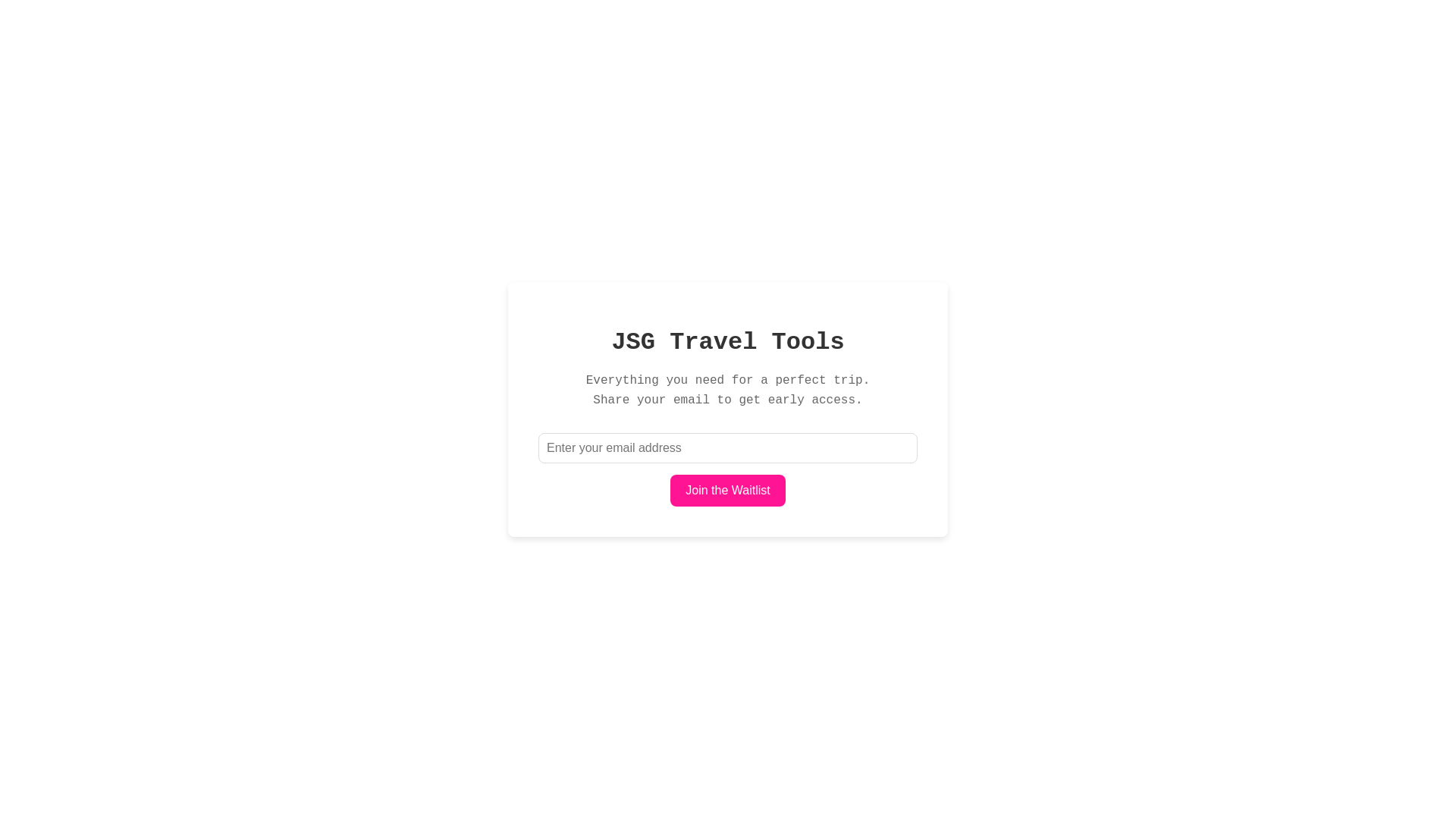 website screenshot of https://jsg-travel-tools-lander.pages.dev/