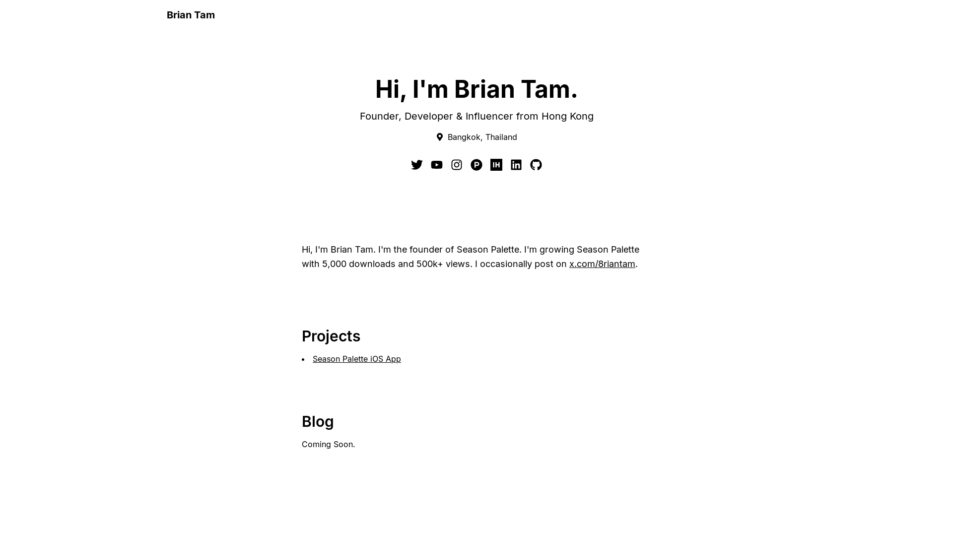 website screenshot of https://briantam-co.pages.dev/