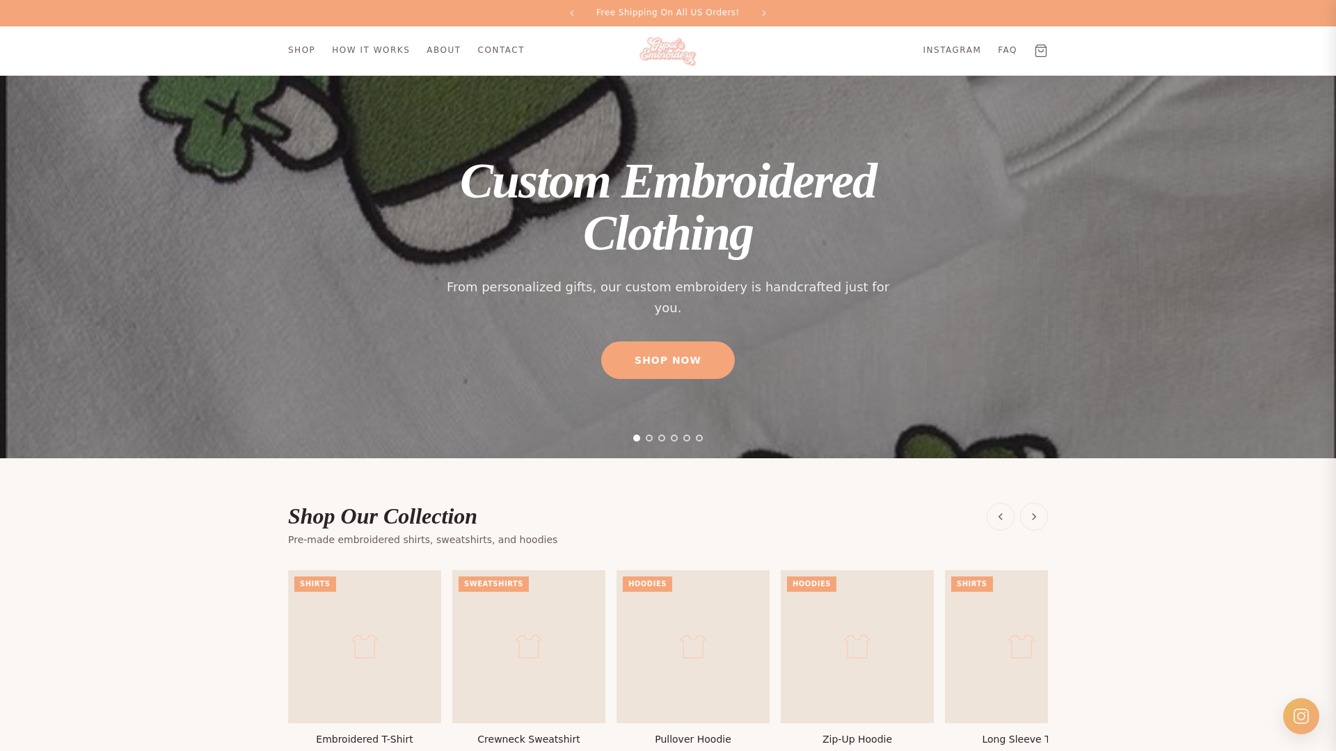 website screenshot of https://gypsisembroidery.com/